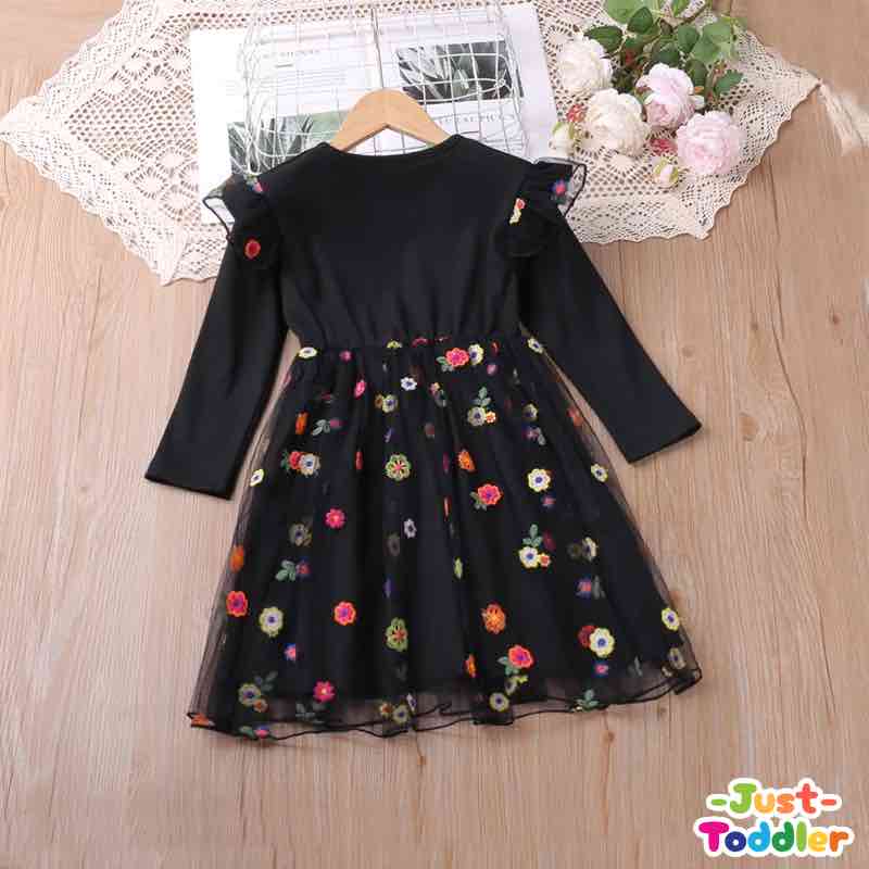 Black floral hot sale toddler dress